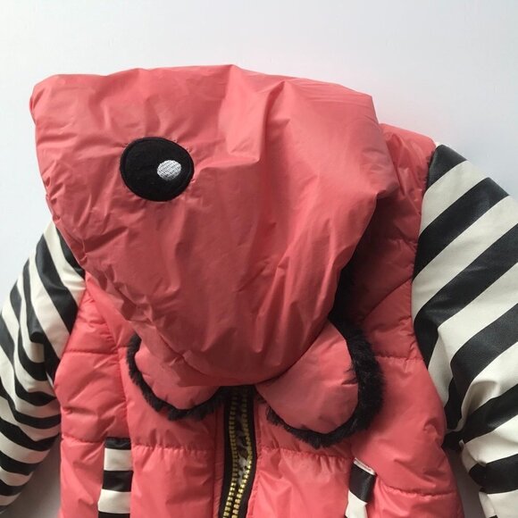 Weilong Girls Pink Stripes, cute hooded, fluffy lined, Jacket - says L looks M - Picture 13 of 16